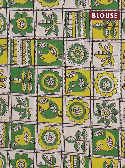 Narayanpet cotton saree green shade and light green with plain body and thread woven border