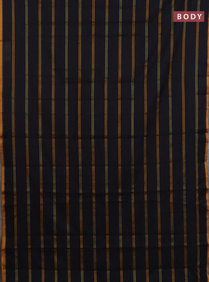 Narayanpet cotton saree black and yellow with thread weaves and thread woven border