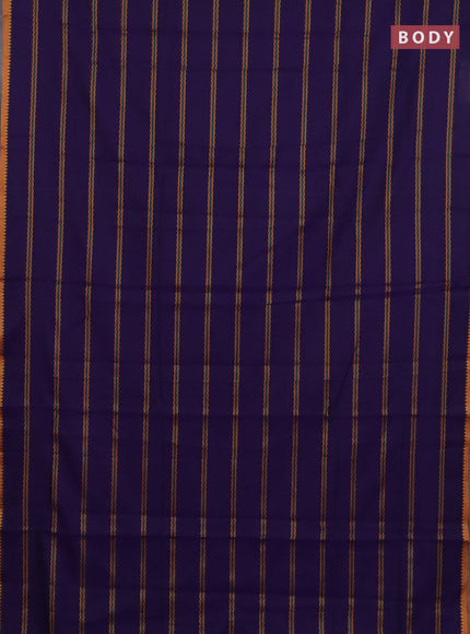 Narayanpet cotton saree violet and yellow with thread weaves and thread woven border