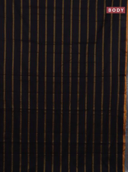 Narayanpet cotton saree black and yellow with thread weaves and thread woven border