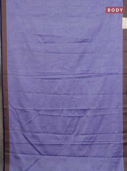 Narayanpet cotton saree blue and black with plain body and thread woven border
