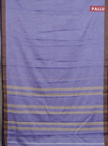 Narayanpet cotton saree blue and black with plain body and thread woven border