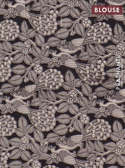 Narayanpet cotton saree grey and black with plain body and thread woven border