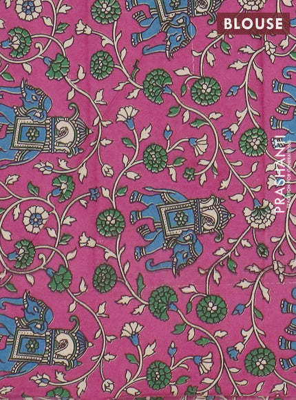 Narayanpet cotton saree dual shade of bluish green and mauve pink with plain body and thread woven border