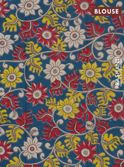 Narayanpet cotton saree pastel blue and cs blue with plain body and thread woven border