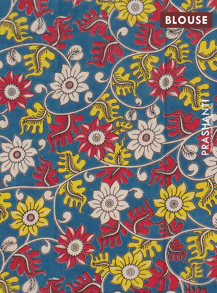 Narayanpet cotton saree dual shade of purple and cs blue with plain body and thread woven border