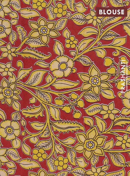 Narayanpet cotton saree red shade and maroon with plain body and thread woven border