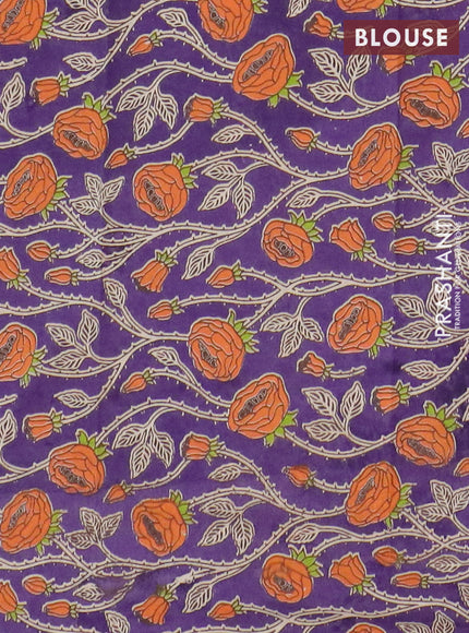 Narayanpet cotton saree violet shade and violet with plain body and thread woven border