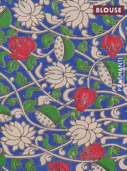 Narayanpet cotton saree deep maroon and cs blue with plain body and thread woven border