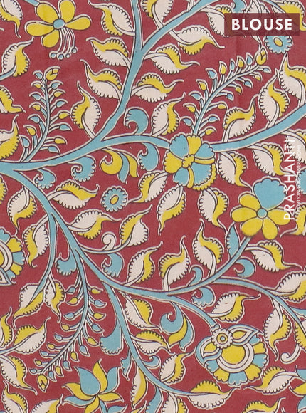 Narayanpet cotton saree navy blue and maroon with plain body and thread woven border