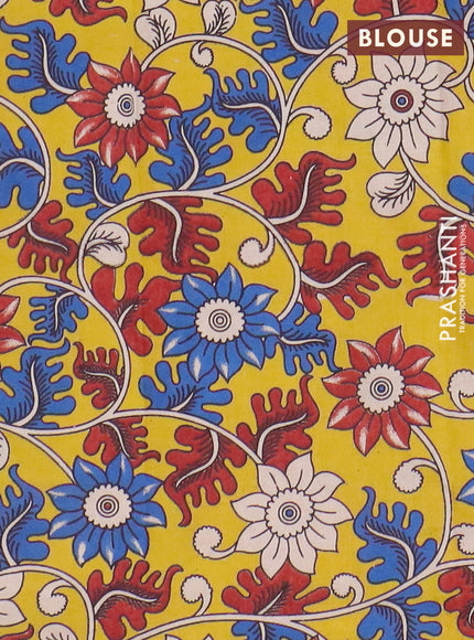 Narayanpet cotton saree purple and yellow with plain body and thread woven border