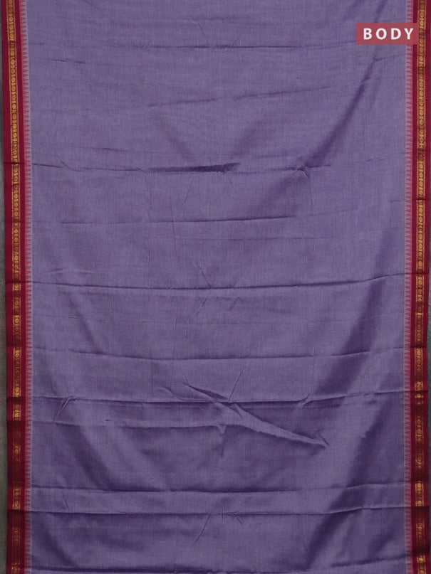 Narayanpet cotton saree lavender shade and wine shade with plain body and thread woven border