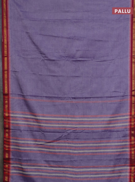 Narayanpet cotton saree lavender shade and wine shade with plain body and thread woven border