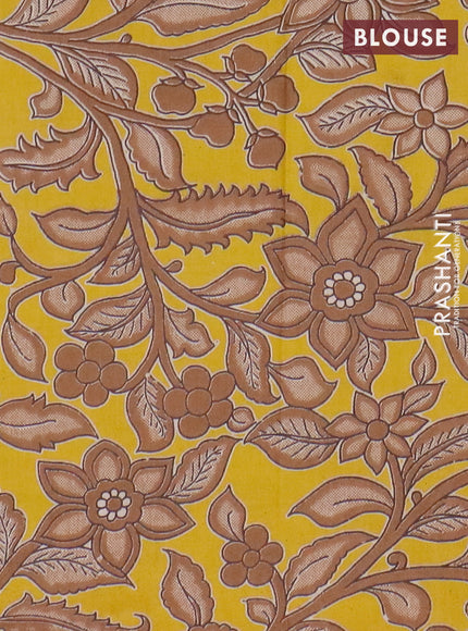 Narayanpet cotton saree purple and yellow with plain body and thread woven border