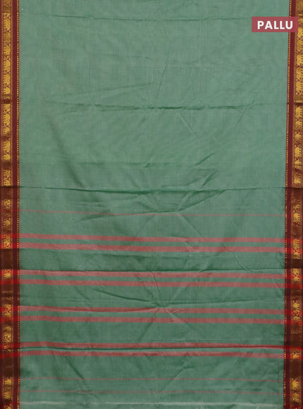 Narayanpet cotton saree light green and dual shade of maroon with plain body and elephant zari woven border