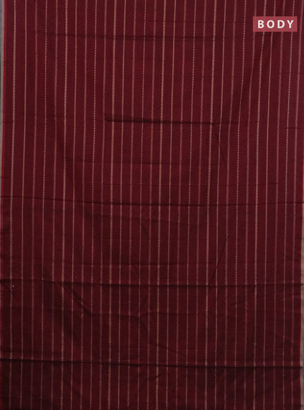 Narayanpet cotton saree deep maroon and beige with allover thread weaves and piping border