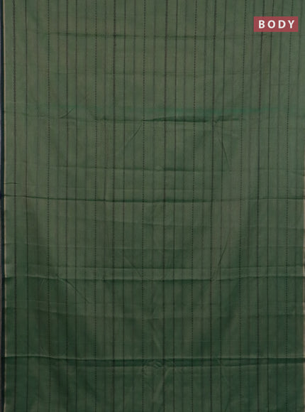 Narayanpet cotton saree sap green and bottle green with allover thread weaves and piping border
