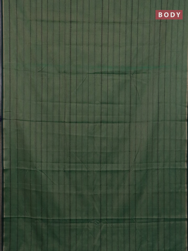 Narayanpet cotton saree sap green and bottle green with allover thread weaves and piping border