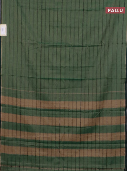 Narayanpet cotton saree sap green and bottle green with allover thread weaves and piping border