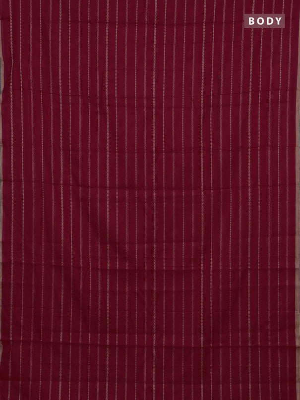 Narayanpet cotton saree red  and beige with allover thread weaves and piping border