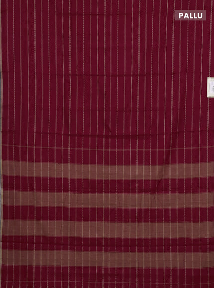 Narayanpet cotton saree red  and beige with allover thread weaves and piping border