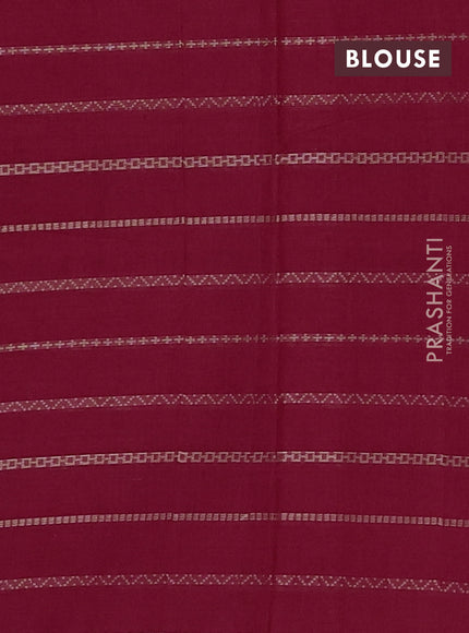 Narayanpet cotton saree red  and beige with allover thread weaves and piping border