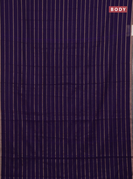 Narayanpet cotton saree violet and beige with allover thread weaves and piping border