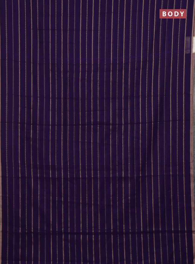 Narayanpet cotton saree violet and beige with allover thread weaves and piping border