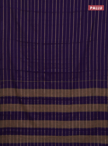 Narayanpet cotton saree violet and beige with allover thread weaves and piping border
