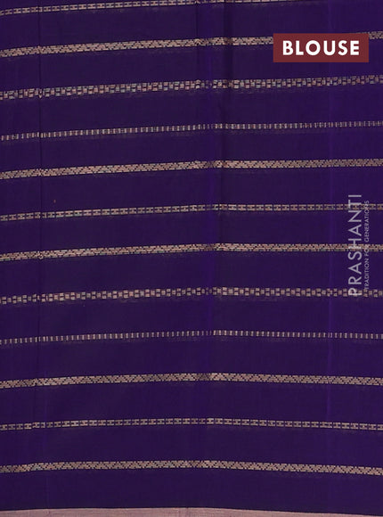 Narayanpet cotton saree violet and beige with allover thread weaves and piping border