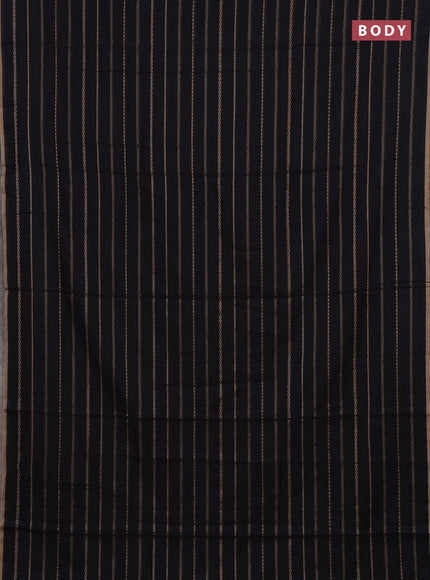 Narayanpet cotton saree black and beige with allover thread weaves and piping border