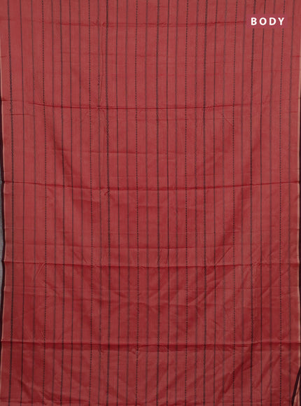 Narayanpet cotton saree red shade and deep maroon with allover thread weaves and piping border
