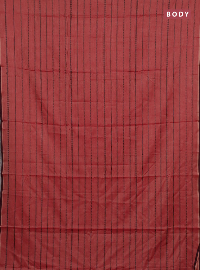 Narayanpet cotton saree red shade and deep maroon with allover thread weaves and piping border