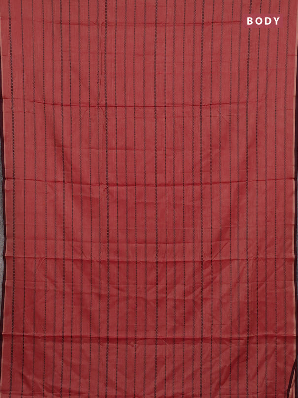 Narayanpet cotton saree red shade and deep maroon with allover thread weaves and piping border