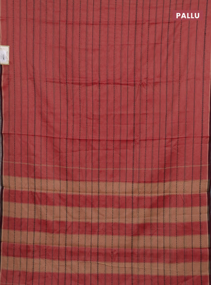 Narayanpet cotton saree red shade and deep maroon with allover thread weaves and piping border