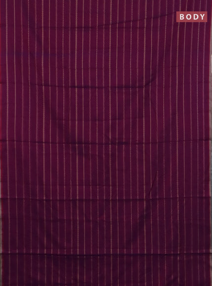 Narayanpet cotton saree purple and beige with allover thread weaves and piping border