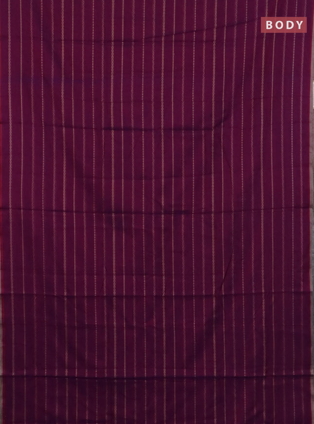 Narayanpet cotton saree purple and beige with allover thread weaves and piping border