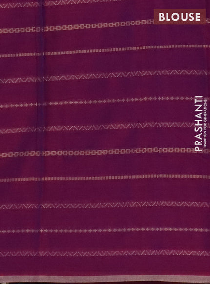Narayanpet cotton saree purple and beige with allover thread weaves and piping border