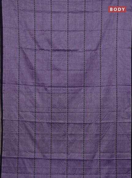 Narayanpet cotton saree lavender and violet with thread weaves and temple design simple border
