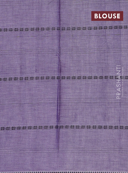 Narayanpet cotton saree lavender and violet with thread weaves and temple design simple border