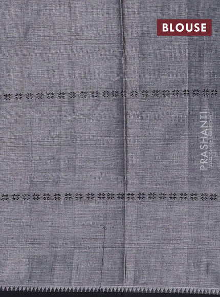 Narayanpet cotton saree grey and black with thread weaves and temple design simple border