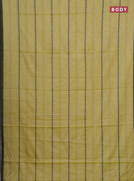 Narayanpet cotton saree pista green and olive green with thread weaves and temple design simple border