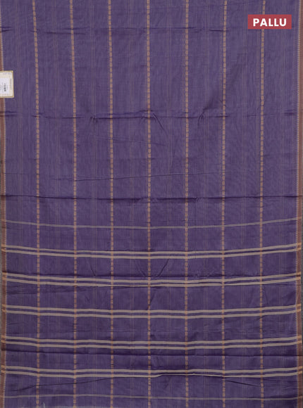 Narayanpet cotton saree lavender and beige with thread weaves and temple design simple border