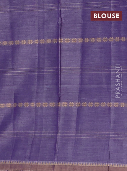 Narayanpet cotton saree lavender and beige with thread weaves and temple design simple border