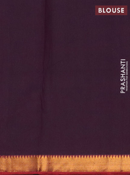 Narayanpet cotton saree wine shade and maroon with plain body and zari woven border