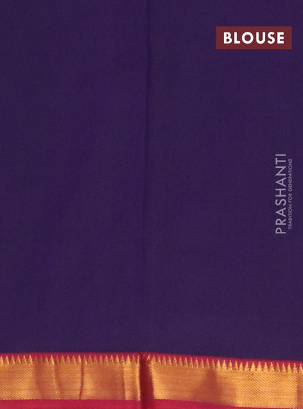 Narayanpet cotton saree violet and maroon with plain body and zari woven border
