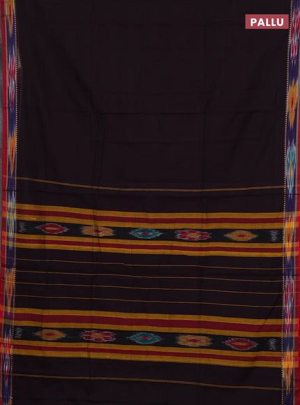 Narayanpet cotton saree deep wine shade and red with plain body and thread woven ikat border