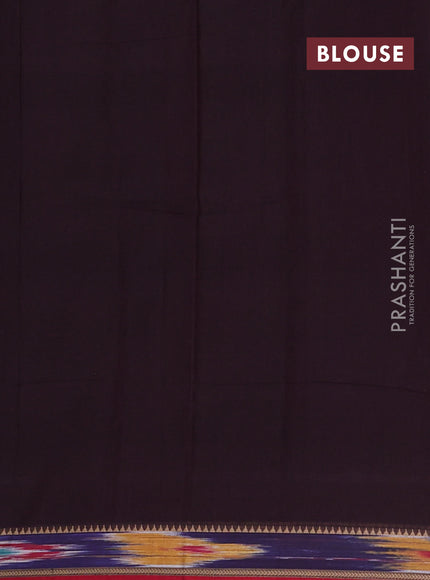 Narayanpet cotton saree deep wine shade and red with plain body and thread woven ikat border