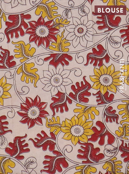 Narayanpet cotton saree red and mustard yellow beige with plain body and thread woven border
