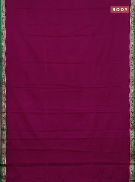 Narayanpet cotton saree purple and beige with plain body and thread woven border